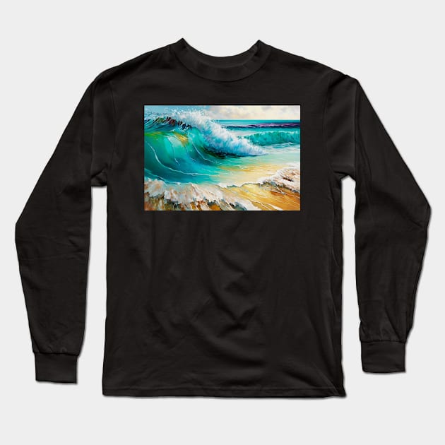 Bursting wave Long Sleeve T-Shirt by KrisG-Art